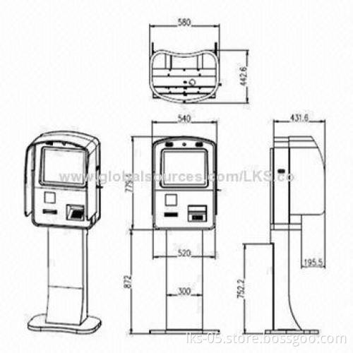 Touch Screen Kiosk with 17-inch Touch Screen, Under Waterproof Cover